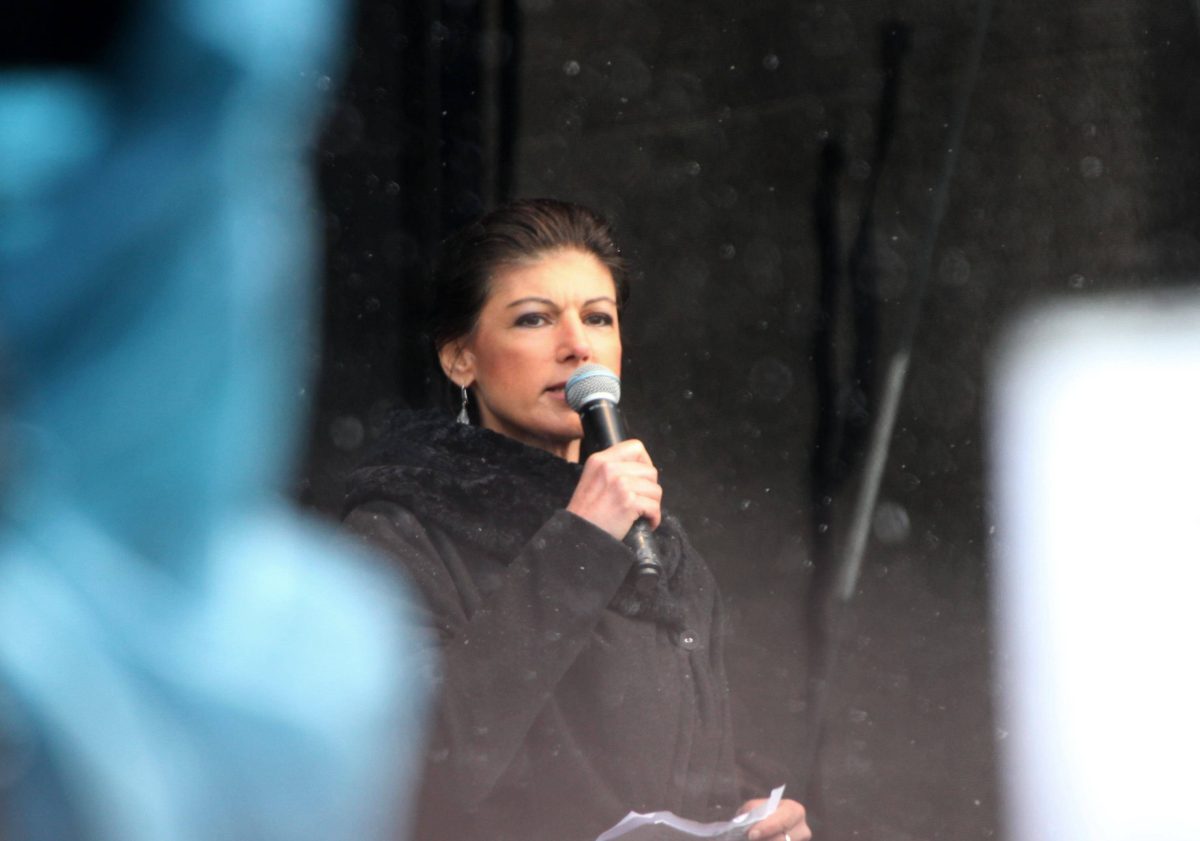 Demos in Berlin. Sahra Wagenknecht.